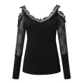 Womens Sexy VNeck Cold Shoulder Tops