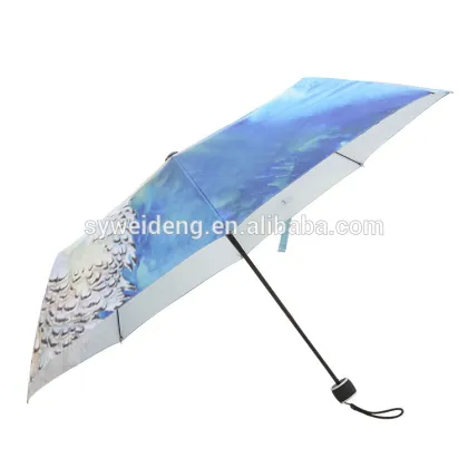 21 inch wolf printing manual open three folding umbrella