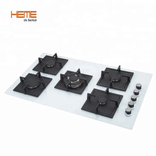 White Glass 5 Burner Gas Hob with 36 Inch Cooktop - 8mm Thickness