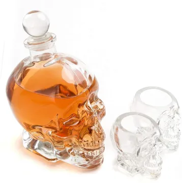 Glass Skull Whiskey Decanter with Stopper