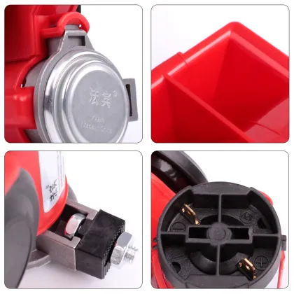12V Compact Car Horn 130dB Air Motor Snail Train Electronic with Relay Harness Button