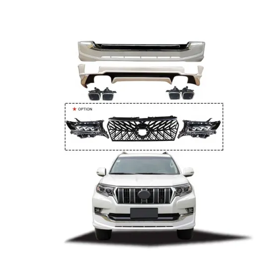 PP Material Front/Backend Bumper Lips and Exhaust Pipe Kit for 2018 Toyota Prado FJ150
