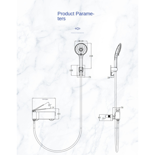 2-Function Brass Bathroom Shower Faucet Set