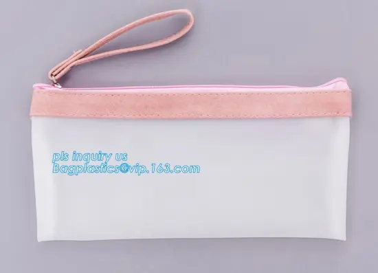clear vinyl TPU pencil case bag with zipper for boys girls, Creative contracted envelope bag translucent frosted pencil case