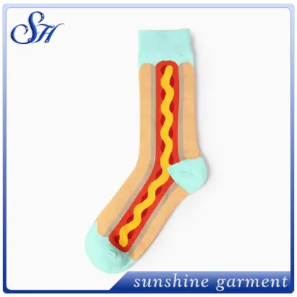 Happy socks with colorful patterns custom logo men socks