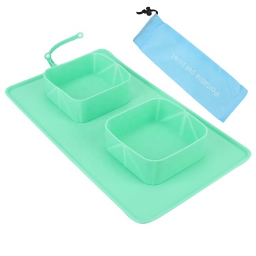With Flannel Bag Outdoor Travel Portable Pet Bowl