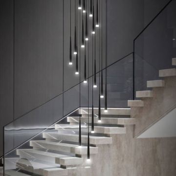 Modern Luxury LED Chandelier for Stairwells in Duplex Buildings and Villas