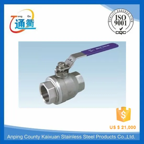 made in china stainless steel 2pc npt female thread ball valve dn50