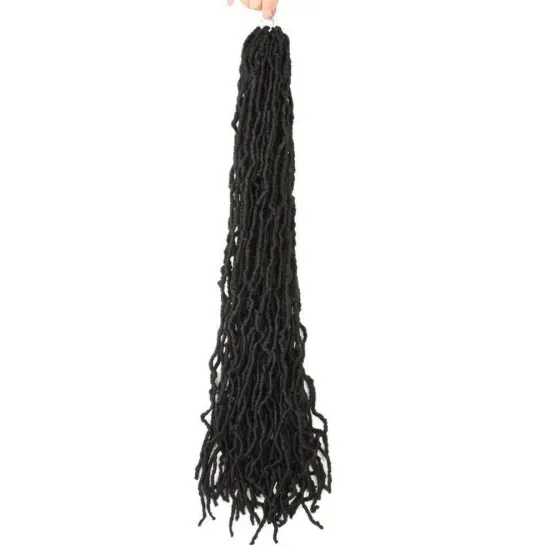 MYZYR Bohemian Faux Locs Curly Crochet Braiding Hair 21Strands Crochet Hair Extensions 36Inch Synthetic Hair Ombre Braids