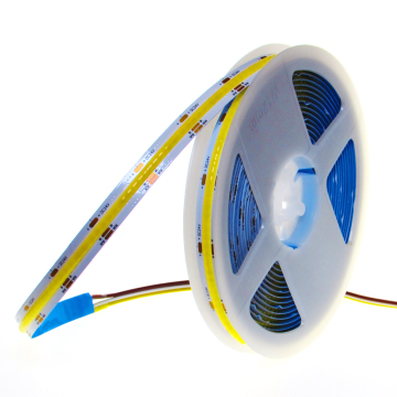 2700-6500K Dimmable FCOB CCT Uniform Flexible LED Strip Ribbon 24V Dual Color 608LEDs 10MM RA90