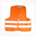 Orange Roadway Security Vest มีแถบสะท้อนแสงสองเส้น