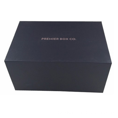 Black Cardboard Collapsible Box with Logo