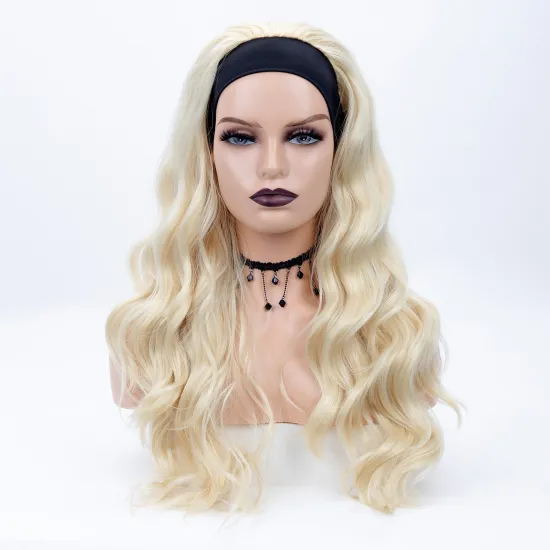 AISHILI Wholesale Synthetic Long Body Wave Air Wig Nature Culy Hiar Wigs With Headband For Women
