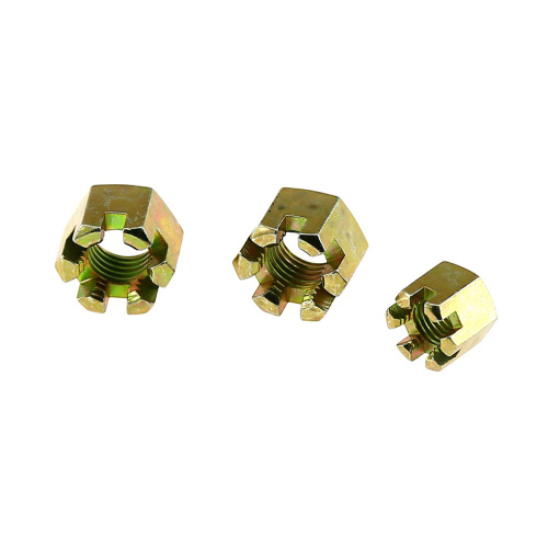 Metric hex slotted nuts