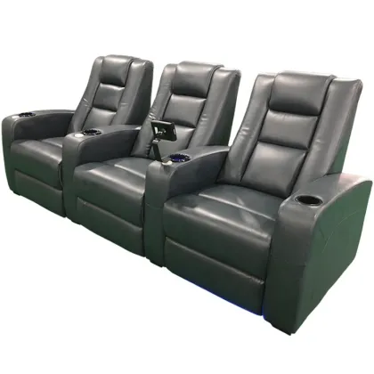 Modern Smart Furniture: Electric Recliner Sofa with Wood Armrests