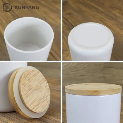 Nordic Custom Ceramic Storage Jar with Bamboo Lid