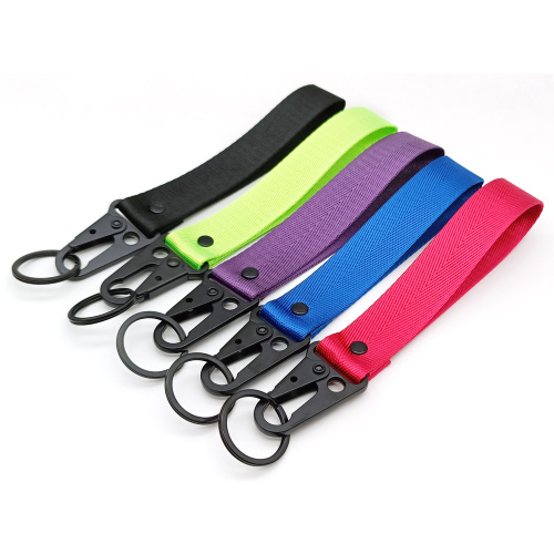 Customized Polyester Eagle Beak Short Wrist Lanyard Keychain