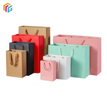 Custom Printed Paper Shopping Bags with Your Logo - White Kraft Bags with Handles