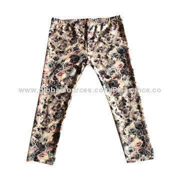 Girl's leggings, made of 95% polyester, 5% spandex with soft texture, 190gsm, sizes availableNew