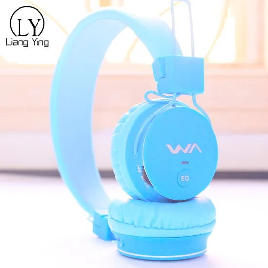 Hot selling colorful wireless stereo headphone with SD card slot FM headphones