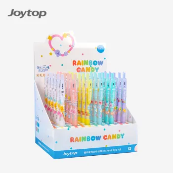 Joytop 3114 Rainbow Color Custom Retractable Gel Ink Ballpoint Pens 0.5mm