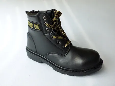 Protective Boots With Embossed Leather And Steel Midsole For Anti-piercing And Anti-smashing 
