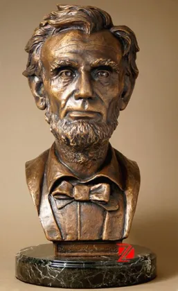 Bronze casting Abraham Lincoln bust statue