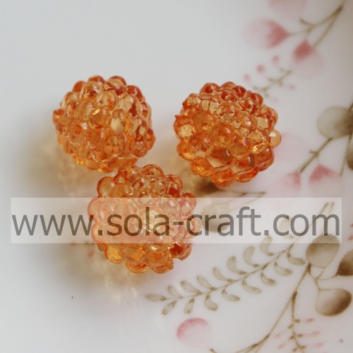 Fatti a mano fantastici in plastica trasparente Berry Beads Orange Colo