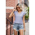 Tank Top Ruffle Sleeve V-neck Loose