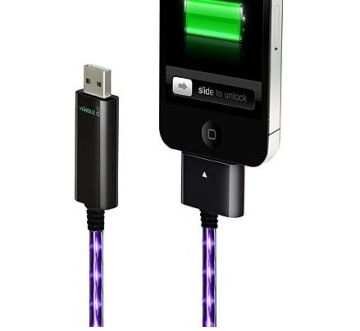 Fashion Purple Folded Sync Usb Flashing Cable For Iphone5 , 360 Degree