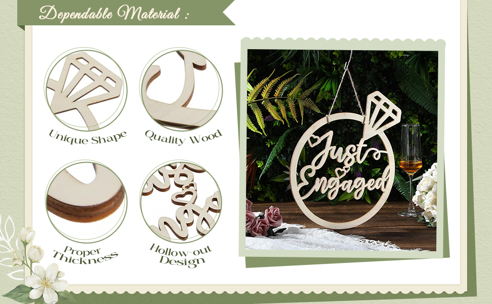 Laser Cut Diamond Ring She Said Yes Wooden Sign