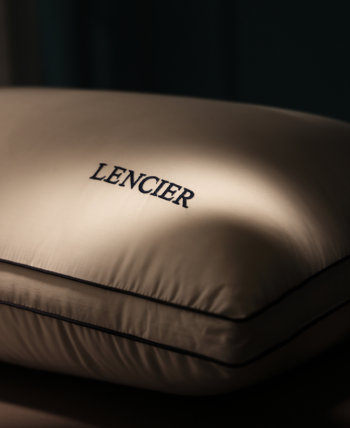 Hotel Feather Pillows with Embroidered Label