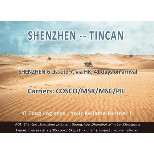 Shenzhen Sea Freight to Tincan