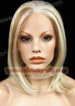 Chic Short White Highlight Jennifer Aniston Syntheic Lace Front Wig