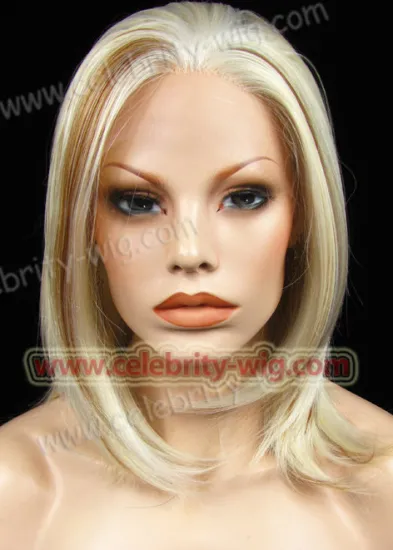 Chic Short White Highlight Jennifer Aniston Syntheic Lace Front Wig