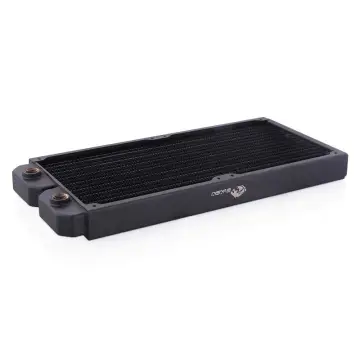 BYKSKI 28mm Thick Copper + Brass 280mm Computer Water Discharge Liquid Heat Exchanger Metal Radiator for 140mm Fans G1/4''