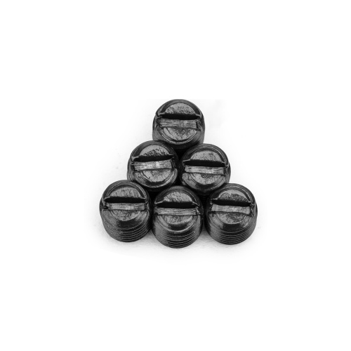 Black oxide slotted set screw with flat point