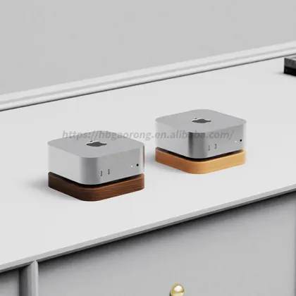 Wooden Bracket for Mini Mac - Solid Wood Computer Tray, Walnut, Dustproof and Cooling