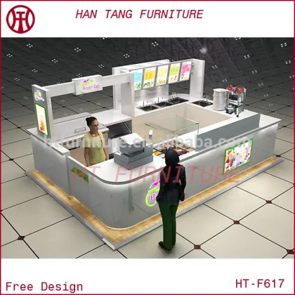 Good quality Snack Ice Cream Bubble tea kiosk