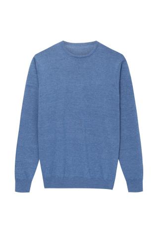 Sweater Kausal Katun/Akrilik Rajutan Dasar Pria