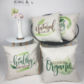 Conjunto de plantas Throw Pillow Covers Folhas Verdes Capa de almofada decorativa fronha para sofá quarto carro sofá 18 x 18 polegadas