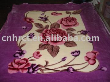 printed polyester blankets in purple
