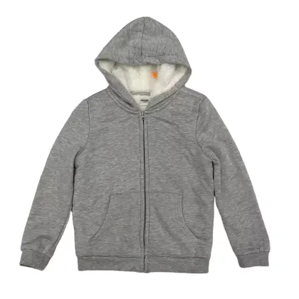 Kids Boy Full Zip Fleece Jacket - Sherpa Lining Hoodie