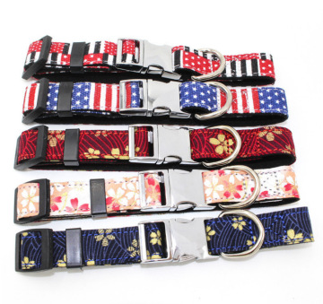Printed pet metal buckle lettering dog collar