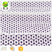 Eco-friendly 100% Cotton embroidery swiss lace fabric