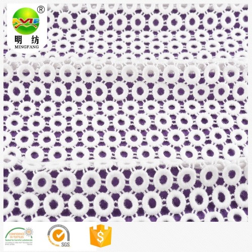 Eco-friendly Lace Fabric Eco-friendly 100% Cotton embroidery swiss lace fabric Supplier