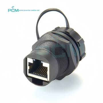 Waterproof Cat5e RJ45 8P8C Female Pass-Through Socket Ethernet Connector IP67 Bulkhead Adapter