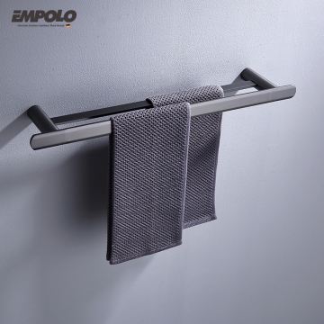 European Black Double Bar Brass Towel Holder for Bathroom