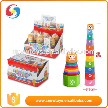 New arrive baby toddler stacking nesting tower cups colorful stack cup baby educational toy