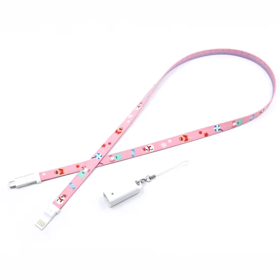 Yijiashishang 2020 Promotion Gift 3 in 1 Charging Lanyards Usb Charger Cable For Android Type C iPhone